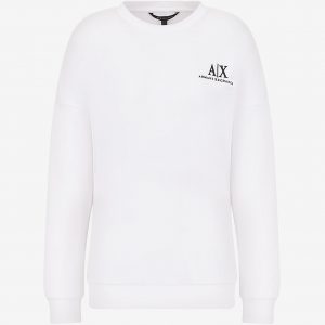 ARMANI EXCHANGE - Felpa Donna con Logo Fronte-Retro Bianco