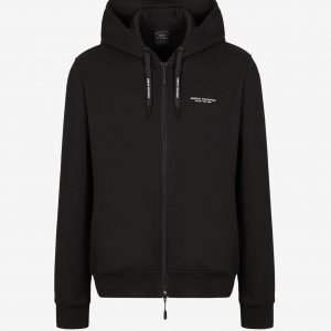 ARMANI EXCHANGE - Felpa con Cappuccio e Zip con Logo sul Petto
