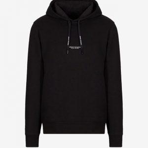 ARMANI EXCHANGE - Felpa in Cotone con Cappuccio Nero