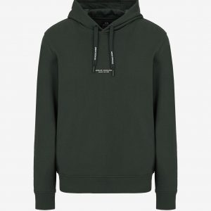 ARMANI EXCHANGE - Felpa Uomo in Cotone con Cappuccio Grigio Piombo