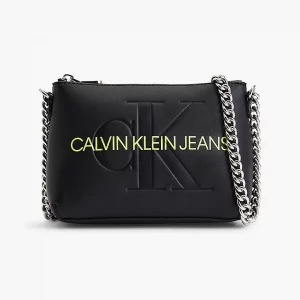 CALVIN KLEIN JEANS - Borsa Donna a Tracolla con Catenella Nero