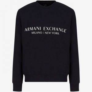 ARMANI EXCHANGE - Felpa Uomo Girocollo Blue Navy