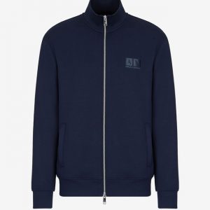 ARMANI EXCHANGE - Felpa Uomo in Jersey con Collo Alto Blue Navy
