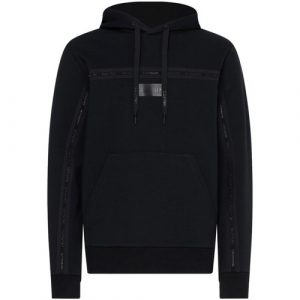 CALVIN KLEIN-FELPA IN COTONE CON CAPPUCCIO NERO