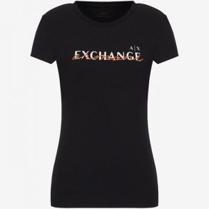 ARMANI EXCHANGE-T-SHIRT DONNA Nera CON LOGO