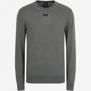 ARMANI EXCHANGE - Maglioncino Uomo Girocollo e Tinta Unita Verde