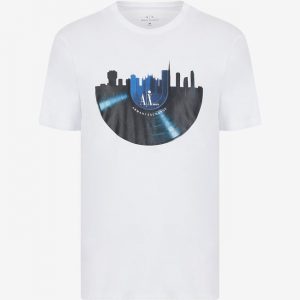 ARMANI EXCHANGE-T-shirt UOMO regular fit in jersey di cotone BIANCA