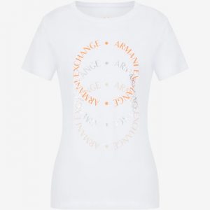 ARMANI EXCHANGE-T-SHIRT DONNA Bianca CON STAMPA