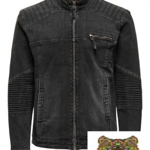 ONLY&SONS-GIUBBINO JEANS Nero BIKERS