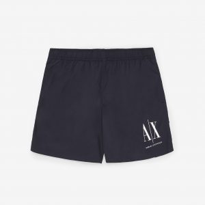 ARMANI EXCHANGE - Costume Uomo Boxer Mare con Logo a Contrasto Blue Navy