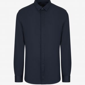 ARMANI EXCHANGE-Camicia a Tinta Unita BLUE NAVY