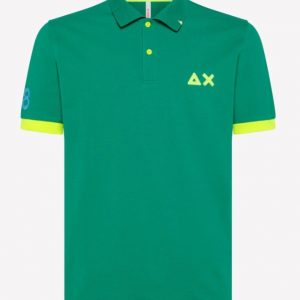 SUN68-Polo UOMO LOGO FLUO EL. VERDE PRATO