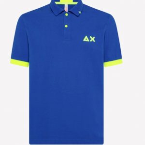 SUN68-Polo UOMO LOGO FLUO EL. BLUE ROYAL