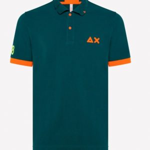 SUN68-Polo UOMO LOGO FLUO EL. VERDE INGLESE