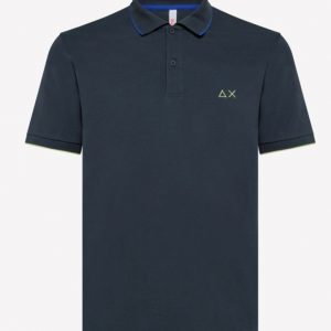 SUN68-Polo UOMO SMALL STRIPE ON COLLAR EL. INCHIOSTRO