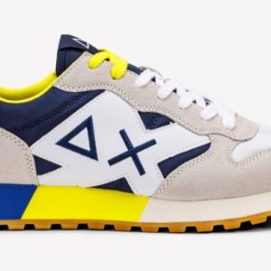 SUN68-Scarpe UOMO JAKI TRICOLORS BIANCO/NAVY BLUE