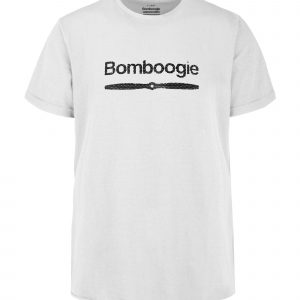 BOMBOOGIE-T-Shirt in Cotone con Stampa Bomboogie Orizzontale BIANCO