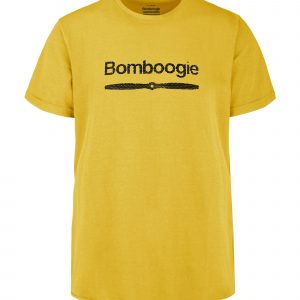 BOMBOOGIE-T-Shirt in Cotone con Stampa Bomboogie Orizzontale SULPHUR YELLOW