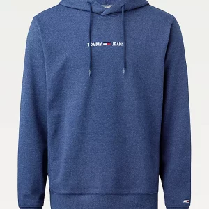 TOMMY HILFIGER-FELPA ESSENTIAL CON CAPPUCCIO E LOGO Blu