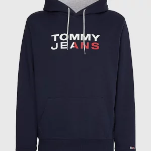 TOMMY HILFIGER-Felpa ESSENTIAL CON CAPPUCCIO E LOGO BLUE