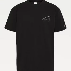 TOMMY HILFIGER-T-SHIRT Uomo ICONICA IN COTONE RICICLATO NERA