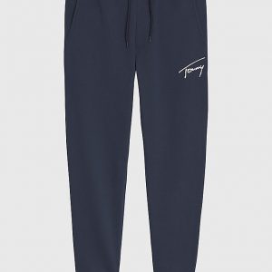 TOMMY HILFIGER-JOGGERS SLIM FIT FELPATI CON FIRMA Blu