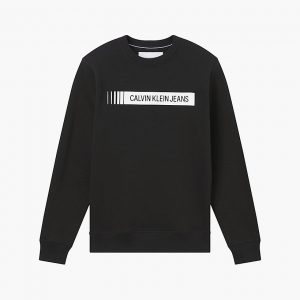CALVIN KLEIN - Felpa in Cotone Biologico con Logo Nero