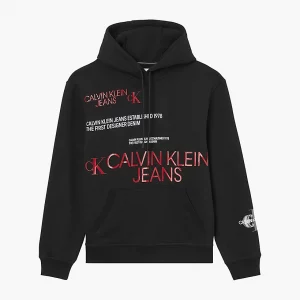 CALVIN KLEIN - Felpa Uomo con Cappuccio Multi in Cotone Biologico