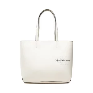 CALVIN KLEIN - Borsa Donna Sculpted Shopper Bianco