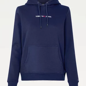 TOMMY HILFIGER-FELPA CON CAPPUCCIO E LOGO TOMMY JEANS Blu DONNA