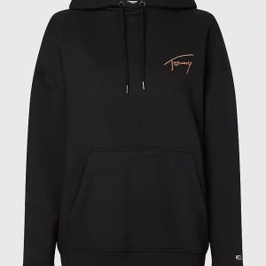TOMMY HILFIGER-FELPA OVERSIZE CON CAPPUCCIO E LOGO Nera