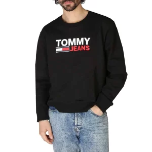 TOMMY HILFIGER-Felpa IN COTONE BIOLOGICO CON LOGO NERA