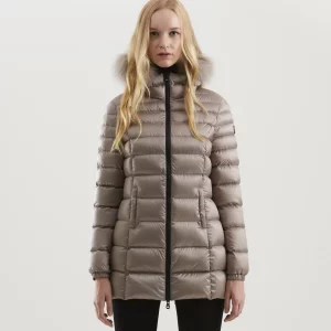 REFRIGIWEAR-PIUMINO Donna LONG MEAD FUR JACKET MASTICE