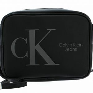 CALVIN KLEIN - Borsa Unisex a Tracolla con Logo Scolpito Nero