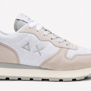 SUN68- Scarpe ALLY GLITTER MESH BIANCO
