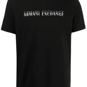 ARMANI EXCHANGE-T-SHIRT A GIROCOLLO CON LOGO NERA