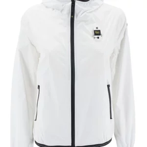 BLAUER-GIACCA A VENTO DONNA NASTRATA BIANCA