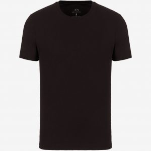 ARMANI EXCHANGE-T-shirt girocollo slim fit in cotone Pima NERA