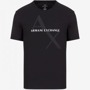 ARMANI EXCHANGE-T-shirt Nera regular fit in cotone con logo