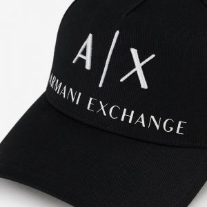 ARMANI EXCHANGE-Cappello in cotone con visiera Nero