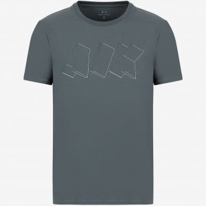 ARMANI EXCHANGE-T-SHIRT VERDE SCURO CON LOGO
