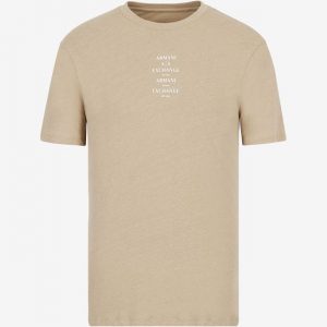 ARMANI EXCHANGE-T-shirt regular fit in jersey di lino e cotone