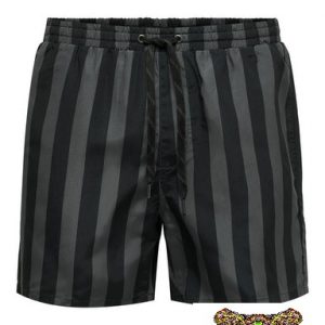 ONLY&SONS-COSTUME UOMO A RIGHE NERE/GRIGIO
