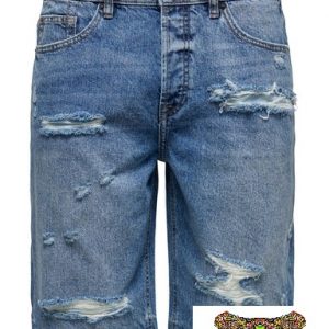 ONLY&SONS- JEANS CORTO OVER SIZE BLUE DENIM