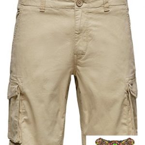 ONLY&SONS-PANTALONI CORTI BEIGE CON TASCHE LATERALI