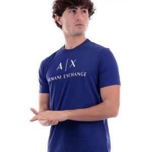 ARMANI EXCHANGE-T-shirt slim fit in cotone BLUE