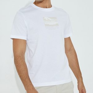 CALVIN KLEIN - T Shirt Uomo Abstract Photoprint Bianco