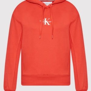 CALVIN KLEIN - Felpa Donna con Cappuccio Rosso