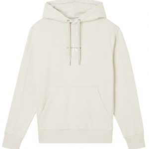 CALVIN KLEIN - Felpa con Cappuccio Monogram Beige Chiaro
