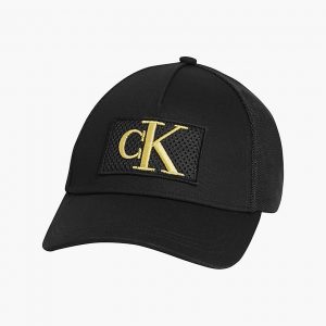CALVIN KLEIN - Berretto Nero in Cotone Biologico